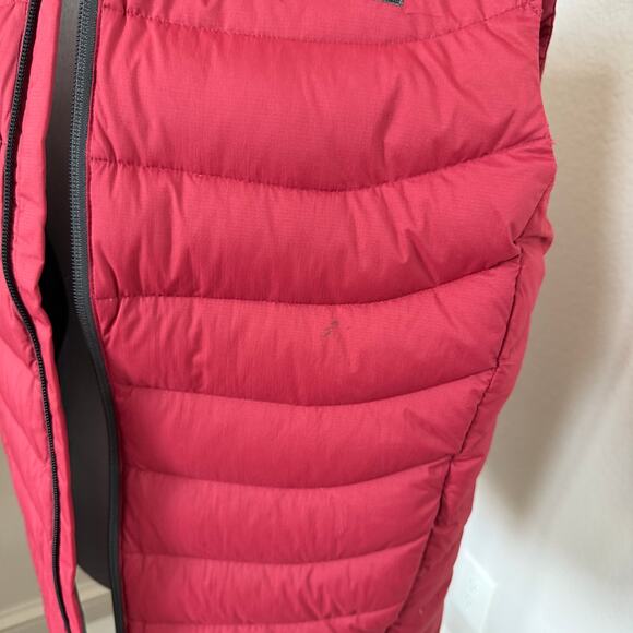 North Face 700 Pro Vest Men's Small Red Goose Down Insulated Full Zip Outerwear - Picture 2 of 7